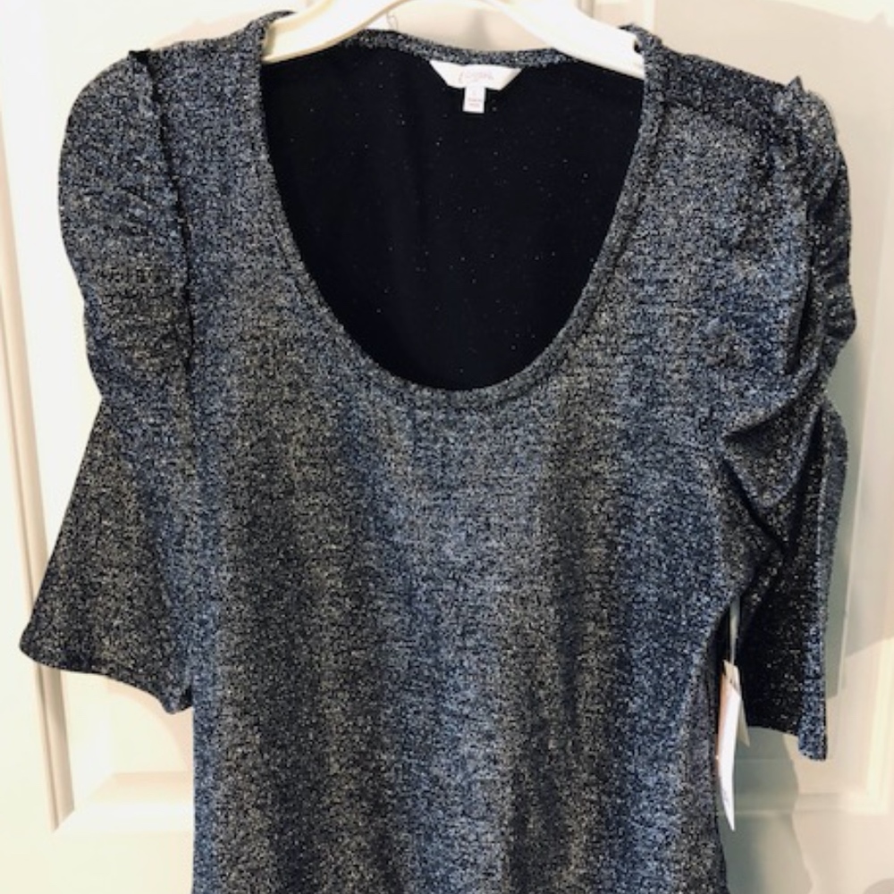 Candies black sparkle shirt. L.